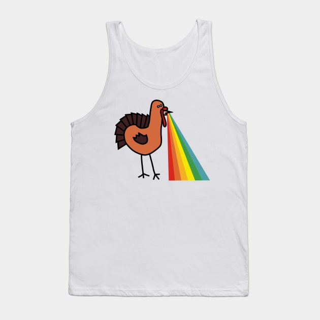 Animals with Rainbow Puke Thanksgiving Turkey Tank Top by ellenhenryart